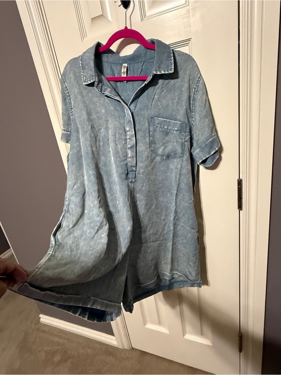 Zenana Outfitters Other - Zenana Dusty Blue Tencel Romper
